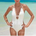 Custom Solid Color One-piece Swimsuit Ladies Over Size Black and White Sexi Mature Bikini